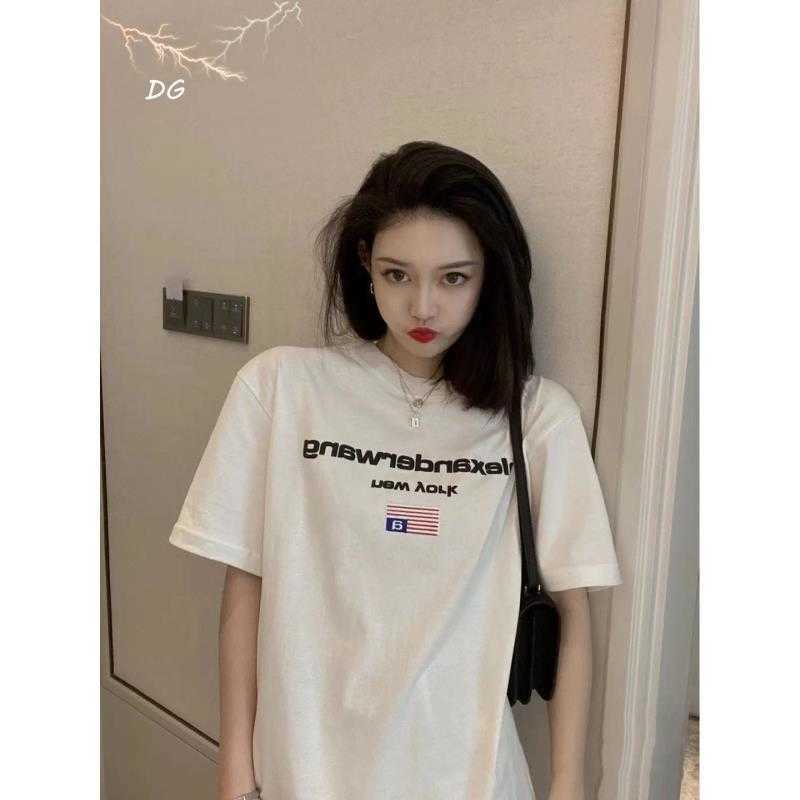

t shirt for women alexander new round badge short sleeve t-shirt upxx, White