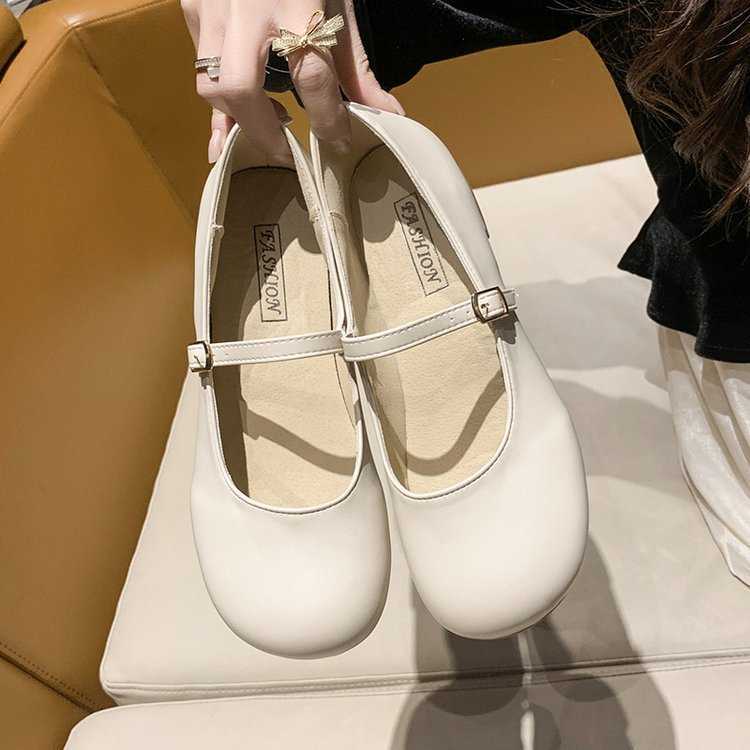Zapatos de vestir 2022 nuevos zapatos de mujer Mary Jane básicos Color claro moda blanco Mary Jane primavera/verano Casual chica lindo Lolita Flats L230302