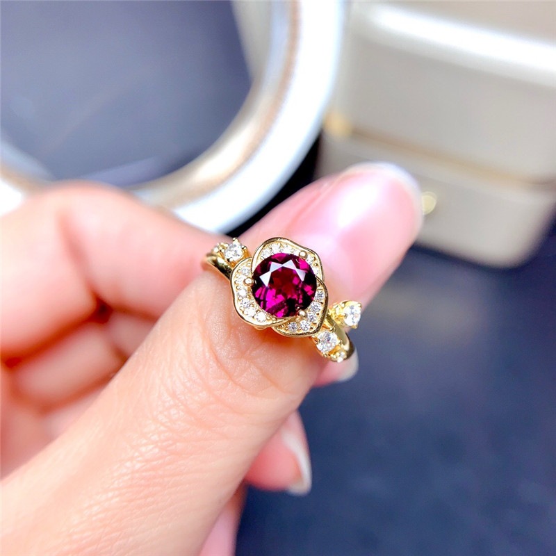 Vrouwen trouwring donkerblauw kunstmatige kristal kristal rozenring zirkoon diamant rosé vergulde ringfeestje geschenk juwelen verstelbaar