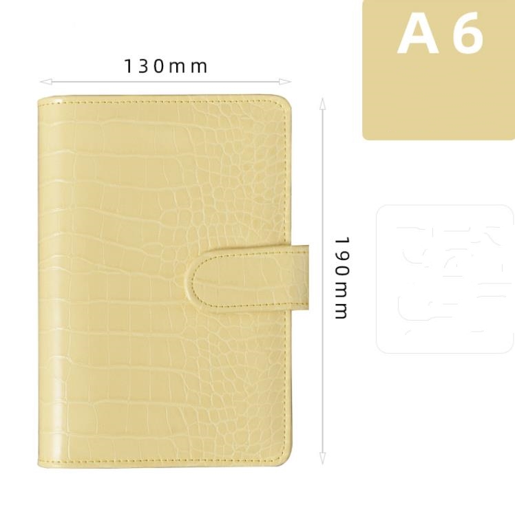 Crocodile Pattern Notebook Binder A6 Soft Leather Notepad Cover Macaron Color Diary Journal Binders With SNAP SN5155