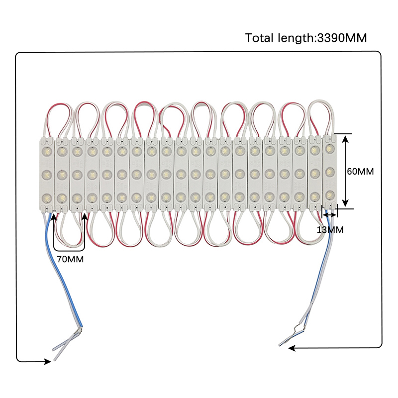 2835 SMD -injektion Konstantström LED -modullins 160 graders DC12V 1,5W Vattentät reklamljus