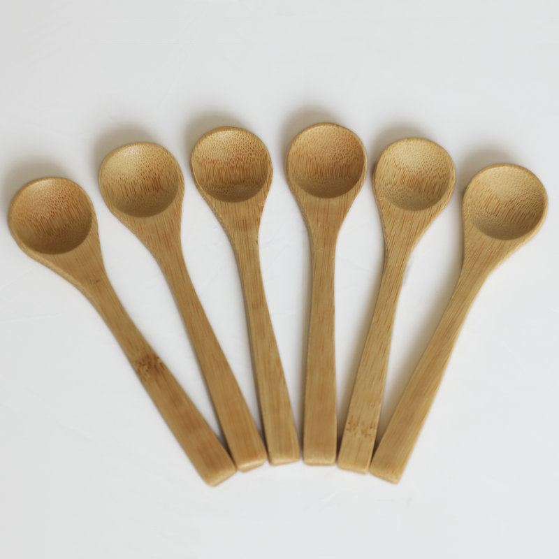 12cm 13cm Bamboo Spoons Dessert Ice Cream Honey Spoon Baby Spoons