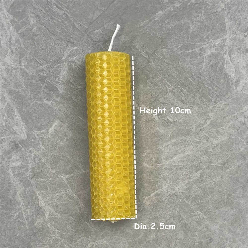 Geurende 5 -stcs Diameter 2,5 cm Hoogte 10 cm Natuurlijke gele bijenwas Rolde kaarsen Handgemaakte DIY Honing Lange staaf BEES WAX HONINGCOMB R230302