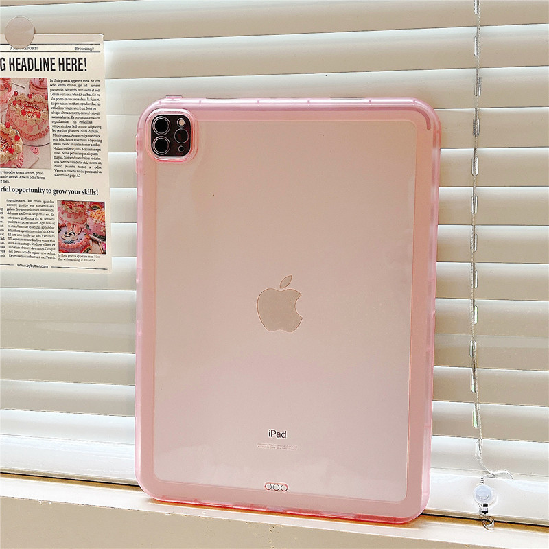 Candy Color TPU Silicon Crystal Clear Falls för nya iPad Mini 10.2 -tums iPadair 3 4 5 iPadPro 2021 Helskärmsocksocktät bakåt fulla omslag kamera skyddande supertunna