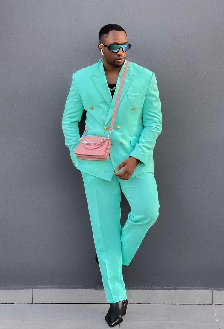 Summer Mint Green Mens Tuxedos Double Breasted skräddarsydd brudgum Party Prom Coat Business Wear Outfit 