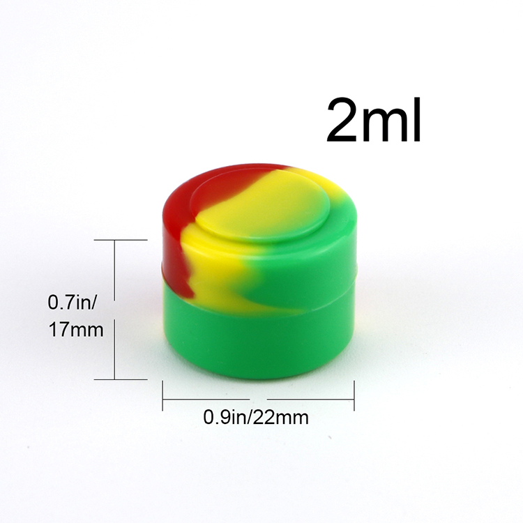 wholesale 2ml food grade silicone containers dab wax oil containers dry herb for concentrate oil holder storage bottles & jars 420&710