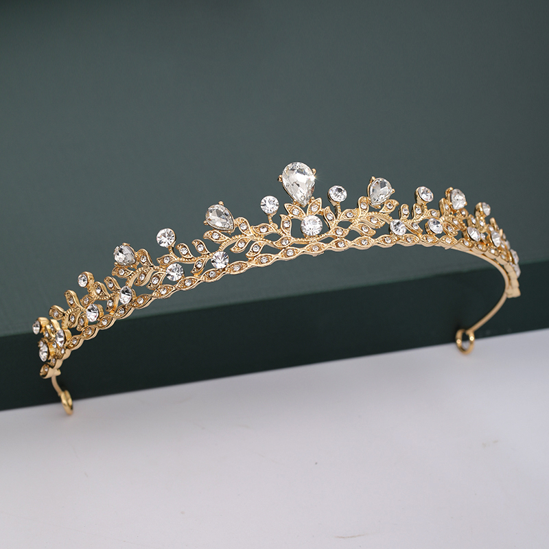 Or argent couleur diadèmes et couronnes pour mariage mariée fête cristal perles diadèmes strass tête ornements accessoires de mode