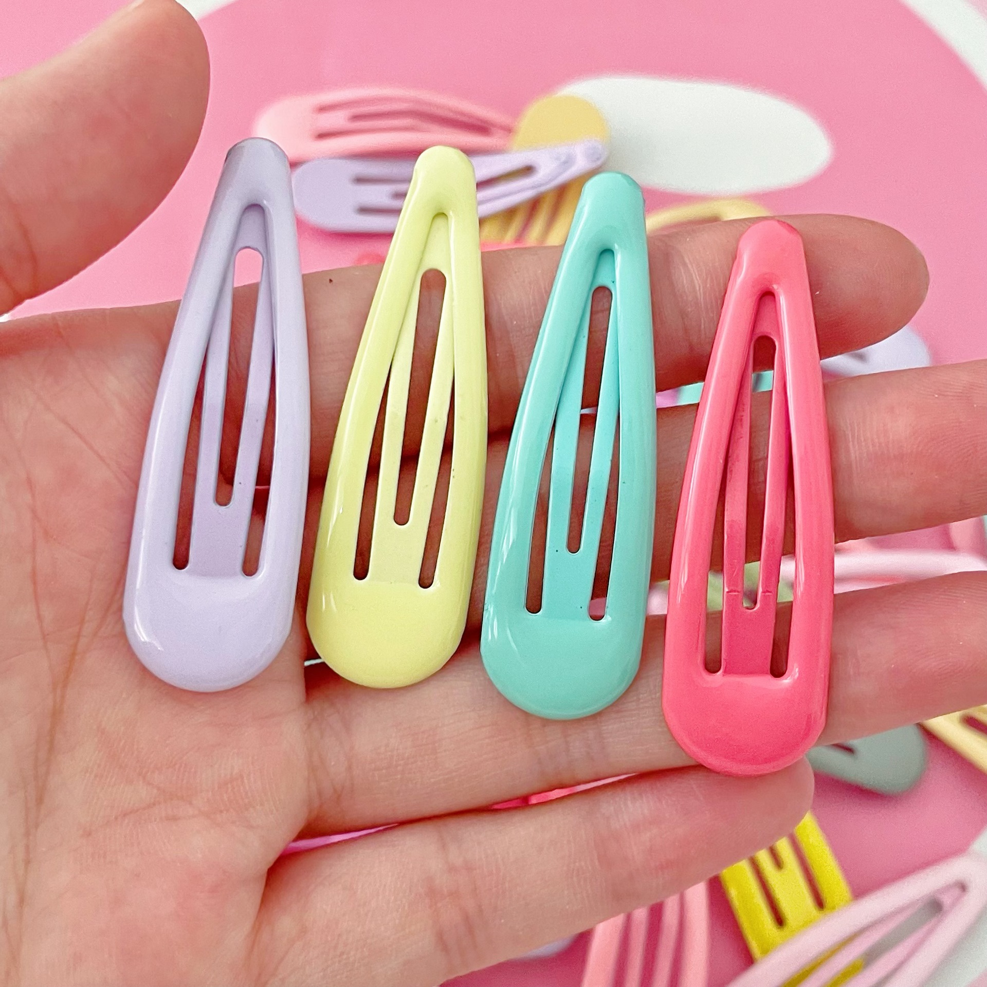 Baby Kinder Haarschmuck Clip Kleber Girlmesh Band Tropfen und Kunststoff Spritzen Kinder Haarspangen Mutterschaft BB Clip Farbe Tröpfchenform Candy