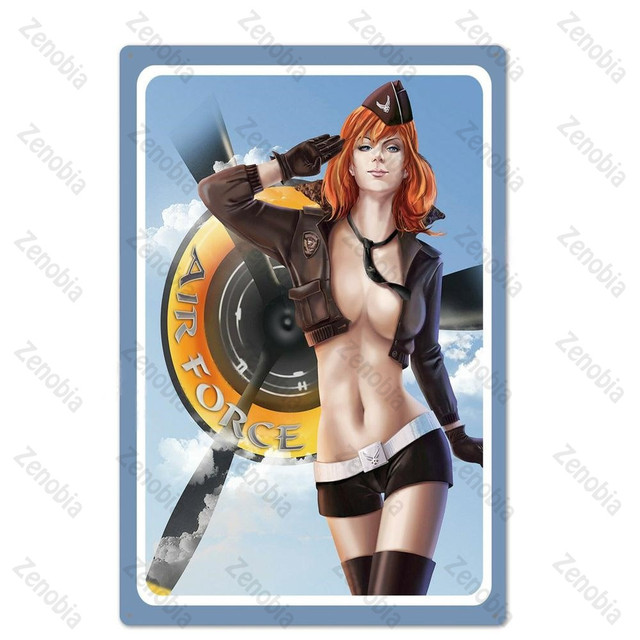 Pin Up Girl Tin Sign Plack Metal Vintage Sexig Metal Sign Wall Decor för Bar Pub Club Man Cave Retro Signs Metal målning 30x20cm W03