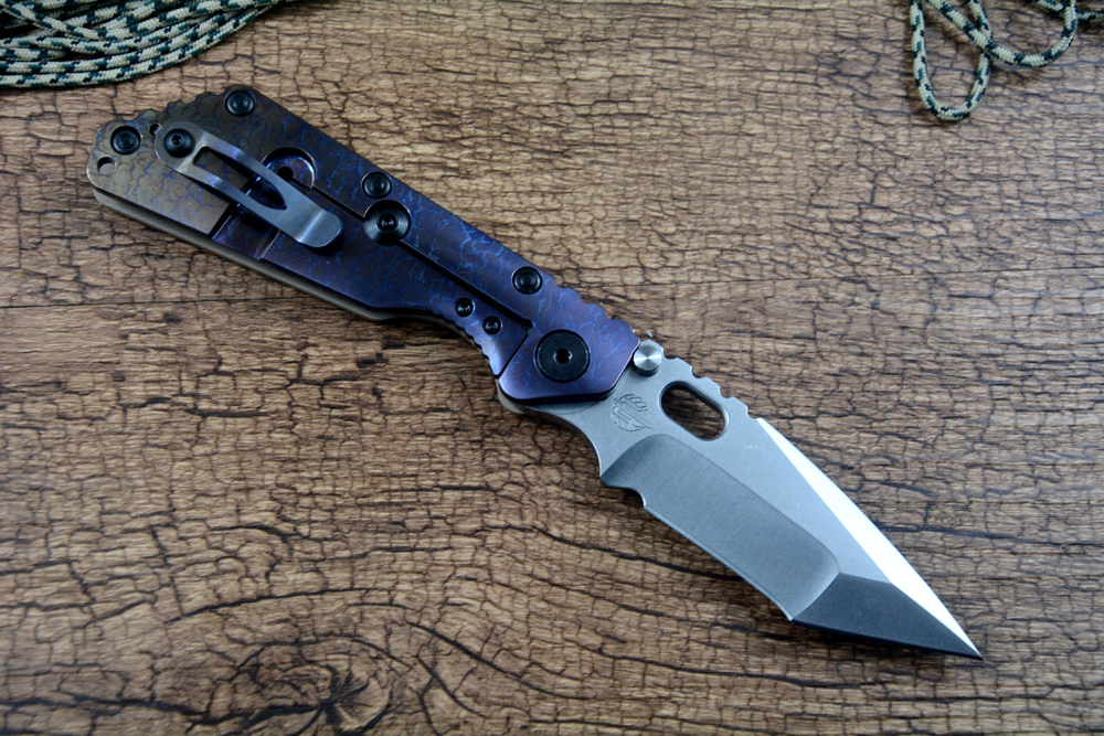 Y-START Strider SMF 전술 폴딩 나이프 야외 서바이벌 Tanto D2 Stonewashed 블레이드 G10 티타늄 다채로운 핸들 가방