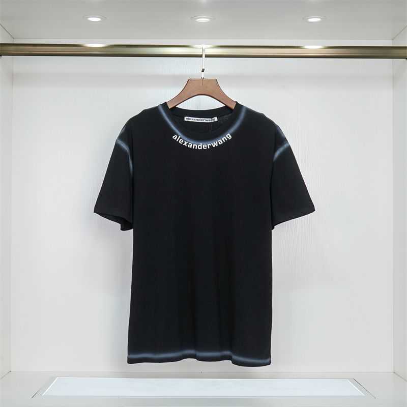 

t shirt for women red pure 2023 versatile new mesh fashion loose brand alexander short-sleeved cotton couple t-shirt u407, White