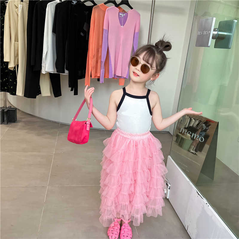 Gonne 1-8 anni Estate Gonne bambini neonate Principessa Fluffy Tutu Gonna Pettiskirt Festa di compleanno Abbigliamento Bambini Mezzo vestito T230301