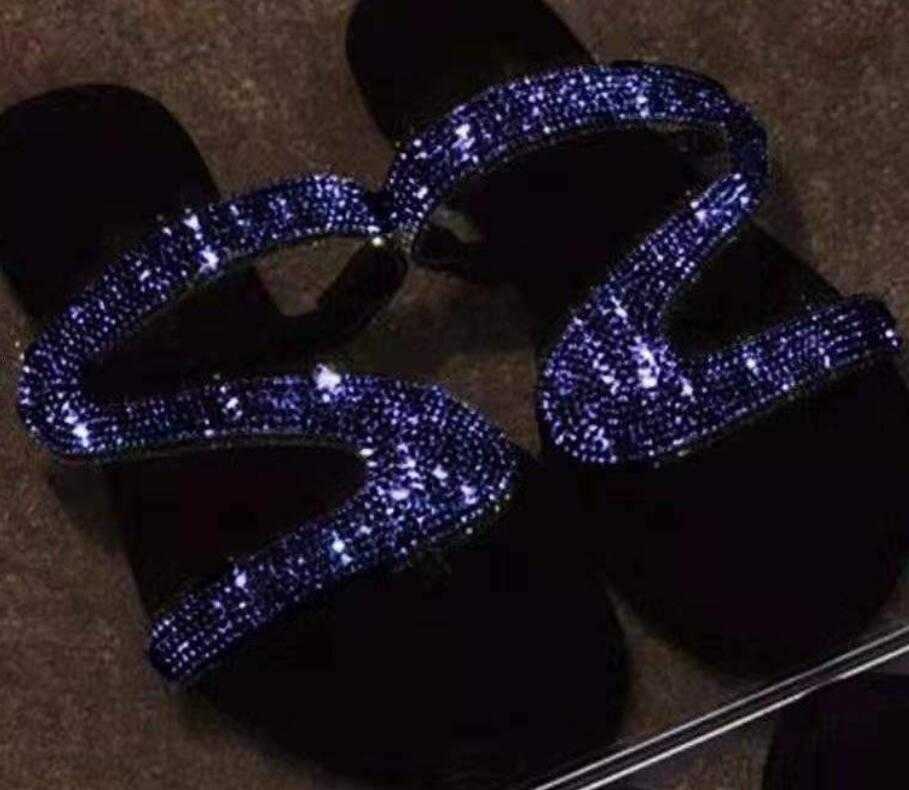 Chinelos 2020 mulheres flip flops verão cristal diamante bling praia slides sandálias sapatos casuais deslizamento no chinelo y2302