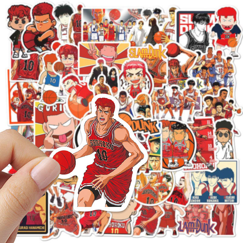 50 -sten animatie Slam dunk -stickers Sakuragi Hanamichi Haruko Akagi Graffiti Kids speelgoed Skateboard auto Motorfiets fietsstickerstickers Groothandel