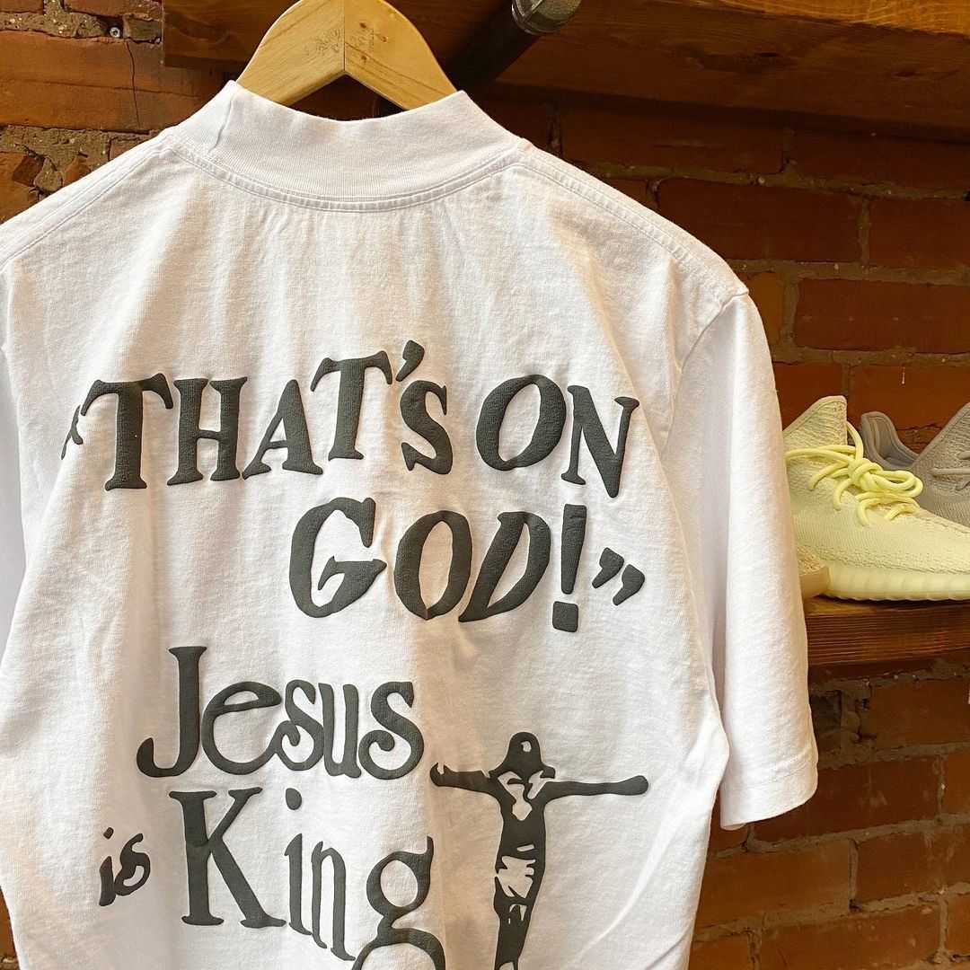 Herr t-shirts 2022ss musikalbum Jesus är king t shirt män kvinnor 1 1 hög kvalitet skumtryck tee turné tops ye short hylsa t230302