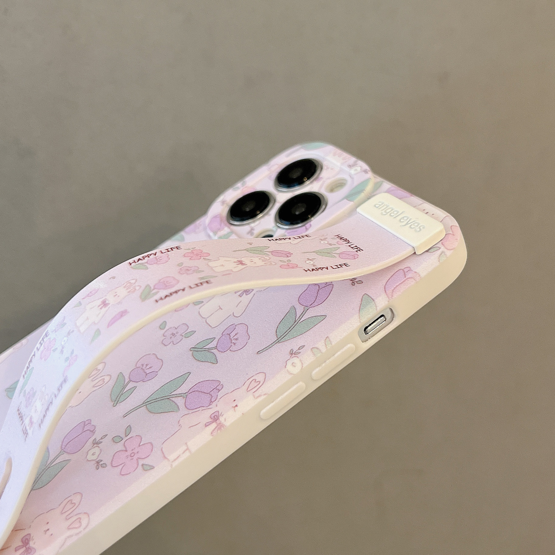 紫色の花IMDかわいい素敵なファッションガールケースデザイナーショックプルーフTPUフルカメラ保護カバーiPhone13ProマックスプラスiPhone 13 12 11プロマックスとアームバンド