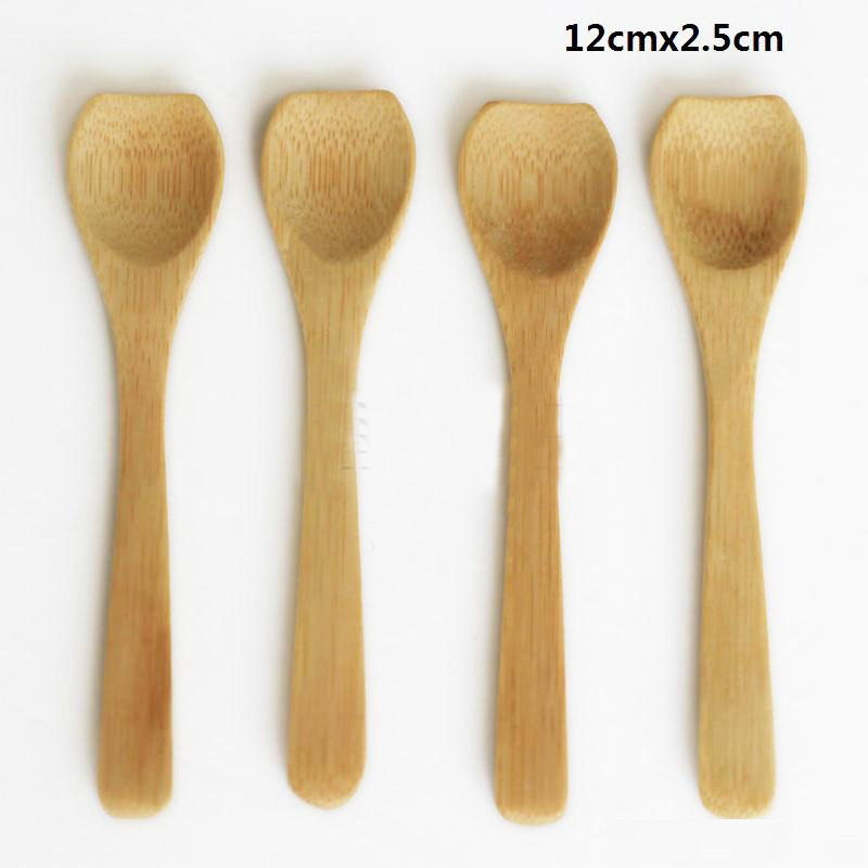 8 Size kleine bamboe lepels natuurlijke eeo-vriendelijke mini honing lepels keuken mini koffie theelepel kinderen ijs schep 9 ~ 16 cm