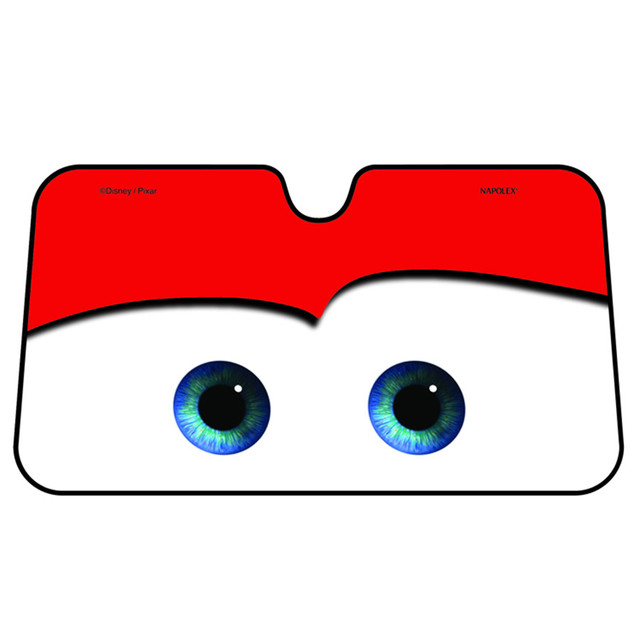 Visiteur de pare-brise chauffé en papier de brio de dessins animés 4 Couleurs Big Eyes Pixar 130x70cm Visor de la fenêtre avant Car Protection Soleil 271F