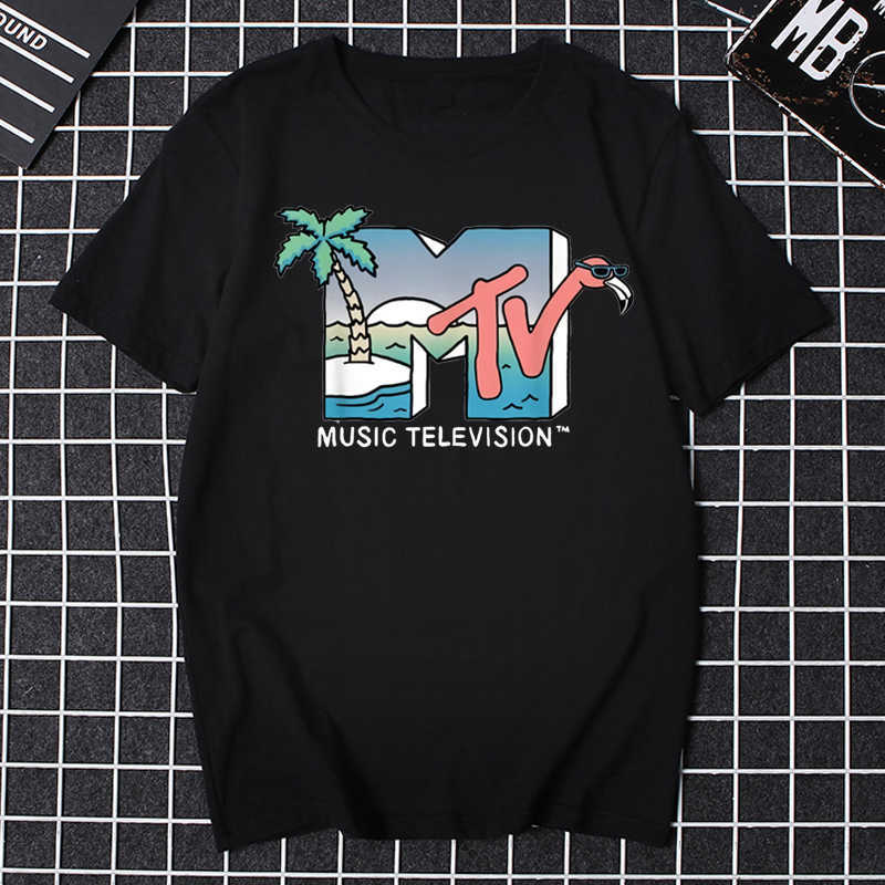 Men's T-Shirts Men Clothing Retro T Shirt Vintage Rock Hip Hop Tv T Shirt Summer Unisex Casual Tshirt Mtv Music Television Graphic Tshirts Tees W0224