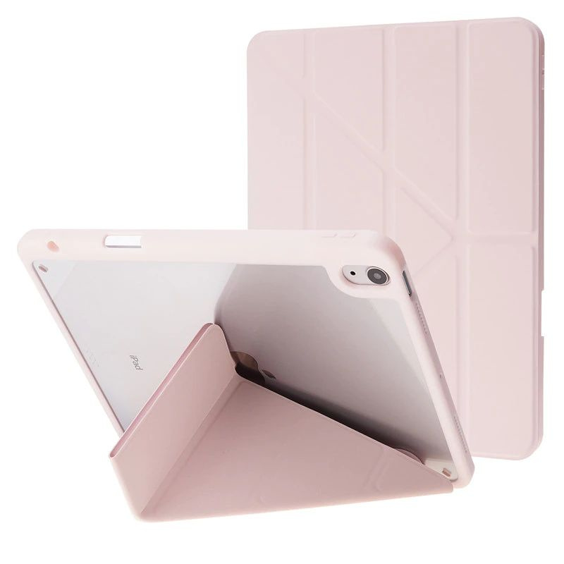 Pu Leather Acrylic Clear Back Stand Smart Cover Pen Pencil Holder For iPad Case 10.2 8th 9.7 Mini 6 7.9 2021 Pro 11 10.5 Air 1 2 3 4 5 Med penna Tray Transparent Back Shell