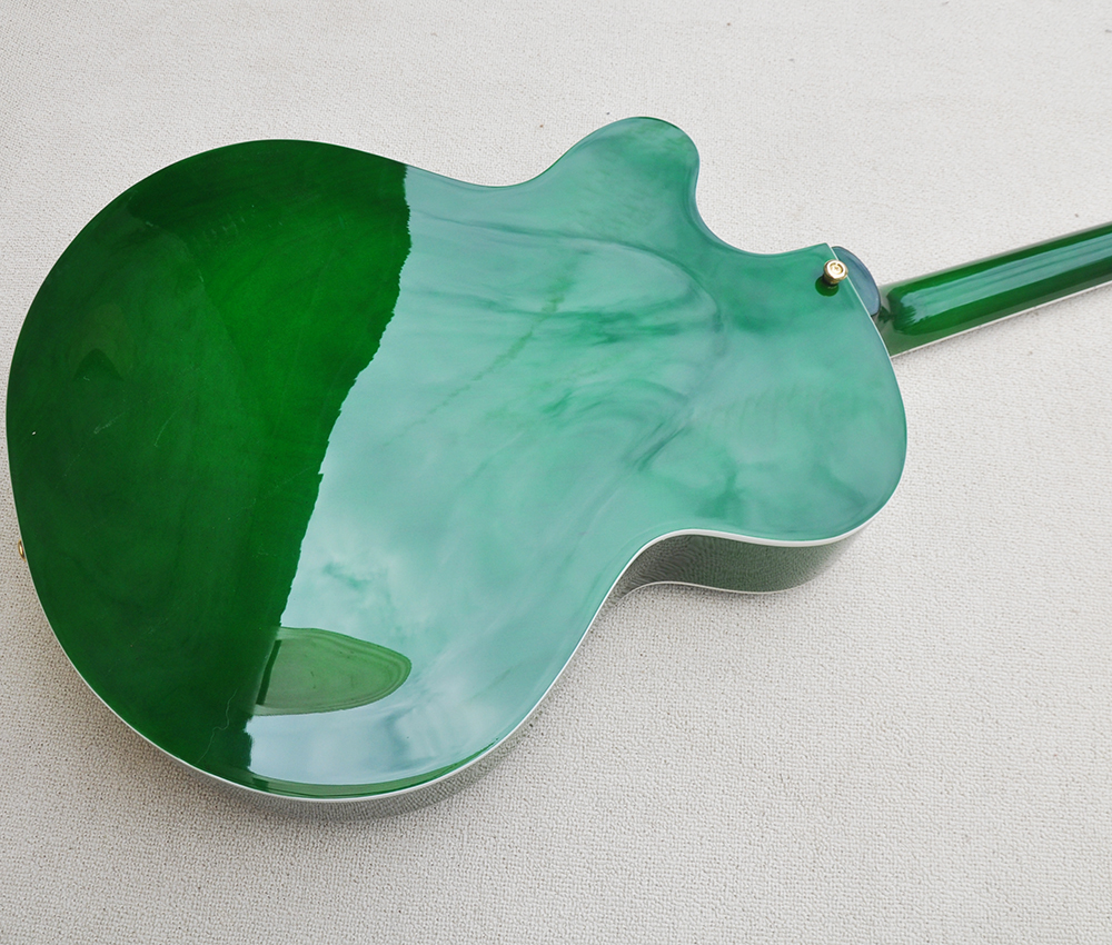 Zielona pół-hollow gitara elektryczna z podmokiem Bid Tremolo Rosolo