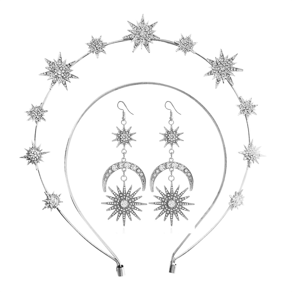 نجمة هالو كراون آلهة هالو كراون ستار مون تاج وتيارا للنساء باو زفاف الرأس