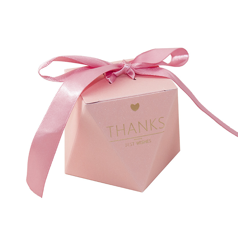 Erröten rosa Geschenkbevorzugungshalter Babyparty-Geburtstagsgeschenkboxen Romantische Hochzeitsfest-Süßigkeitsschachtel-Verpackungsmaterialien mit Band AL84225E