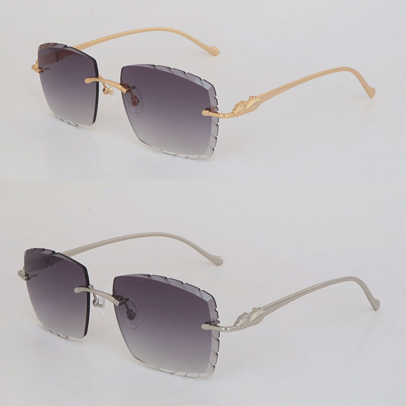 Fashion Metal Rimless 0061O Okulary przeciwsłoneczne dla kobiet Projektant Diamond Cut Ochrona okularów przeciwsłonecznych Outdoor Design Złote okulary Rozmiar optyczny 60-18-135MM