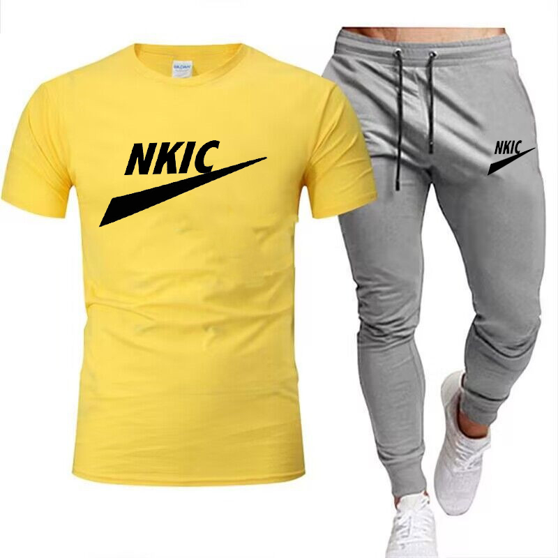 Masculino rastreio imprimindo 2 peças tops e shorts roupas esportivas de roupas esportivas