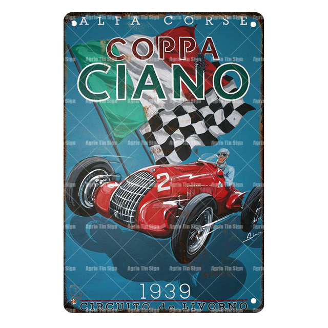 Vintage Monaco Racing Car Art Painting Metal Tin Plate Retro Iron Painting Man Cave Garage Wall Decoratie Poster Garage Outdoor Personaliseer Decor Maat 30x20cm W02