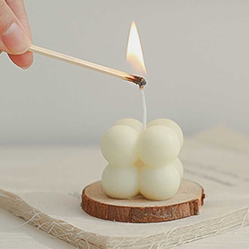 Small Scented Mini Bubble Shaped Wax Candles Aromatherapy for Home Bedroom Wedding Festival Party Decoration