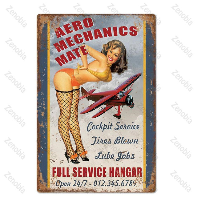 Pin Up Girl Tin Sign Plack Metal Vintage Sexig Metal Sign Wall Decor för Bar Pub Club Man Cave Retro Signs Metal målning 30x20cm W03