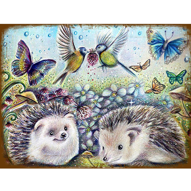 Vintage Metal Hedgehog Tin Sign Home Bar Cafe Animal Decor Plate Hedgehog Childhood Art Sticker Poster Wall Decor 30x20cm W03