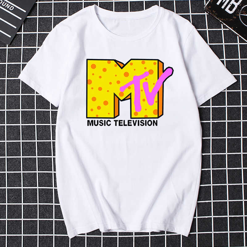 Herr t-shirts män kläder retro t shirt vintage rock hip hop tv t shirt sommar unisex casual tshirt mtv musik tv grafik tshirts tees w0224