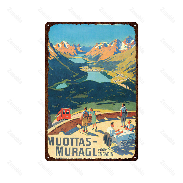 Paris Roma Angleterre Ville Peinture En Métal Signe Vintage Plaque En Métal Voyage Étain Affiche Scénique Décor pour Bar Maison Décoration Murale Paysage Plaques 30X20cm W03