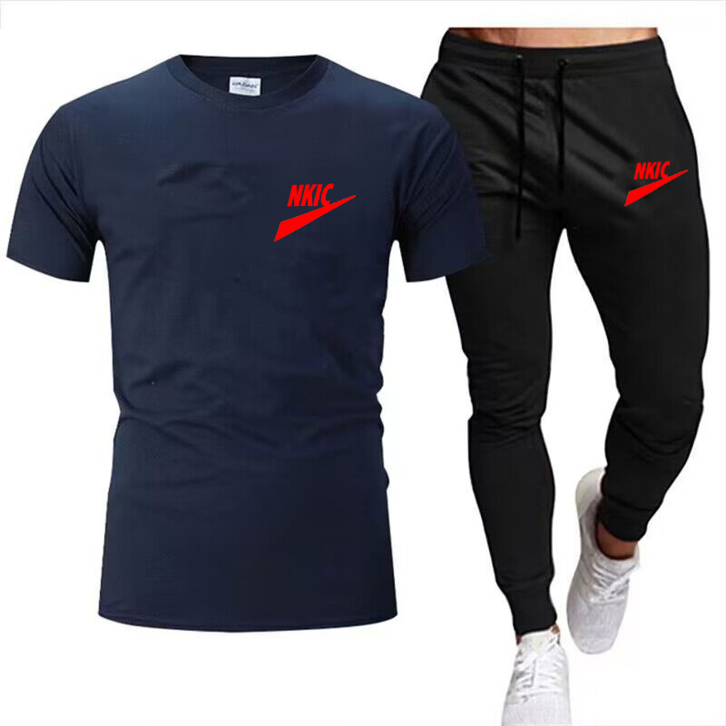 Sommer Neue männer Trainingsanzüge Kurzarm T-shirt Sport Anzug männer Casual Shorts Sport Set Allmählich Sommer männer zwei-stück Anzug