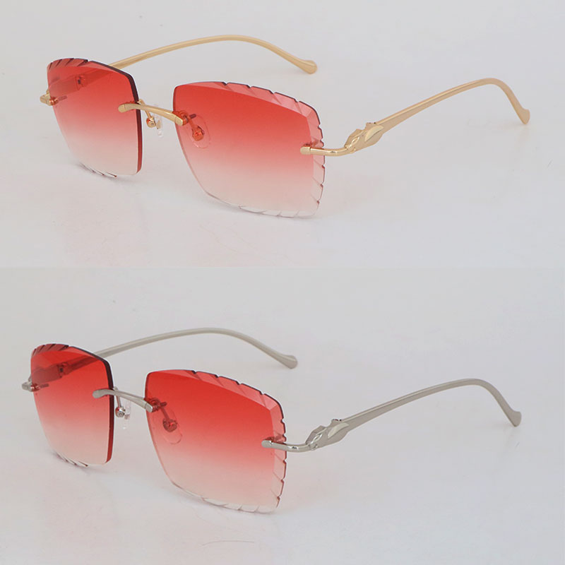 Fashion Metal Rimless 0061O Okulary przeciwsłoneczne dla kobiet Projektant Diamond Cut Ochrona okularów przeciwsłonecznych Outdoor Design Złote okulary Rozmiar optyczny 60-18-135MM