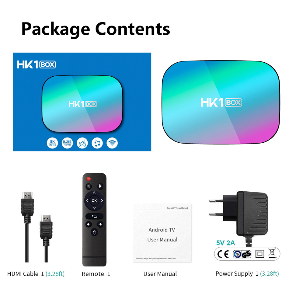 HK1 BOX 8K 4GB 128GB TV BOX ANDROID 9.0 AMLOGIC S905X3 WIFI 1000M 4K GooglePlayセットトップボックススマートメディアプレーヤー