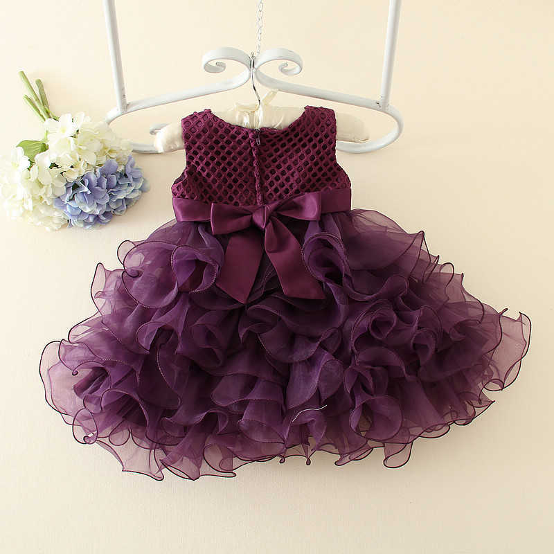 Girl's Dresses Layered Pink Baby Girl Dress Princess Purple Mini Girl Vestido Party Little Girls Clothing for 1 2 3 Years Old RKF194035 W0224