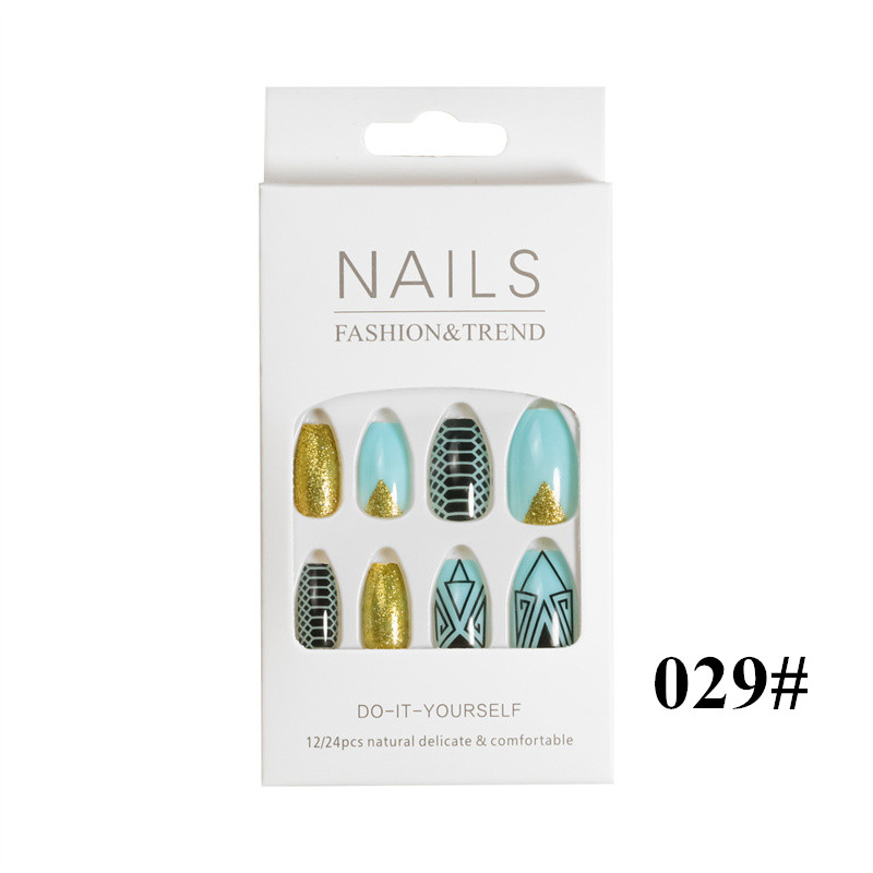 Falska naglar 24 sttransparent akryl sömlöst fullt halvtäckning skönhet falsk nagel dekor franska manikyrverktyg