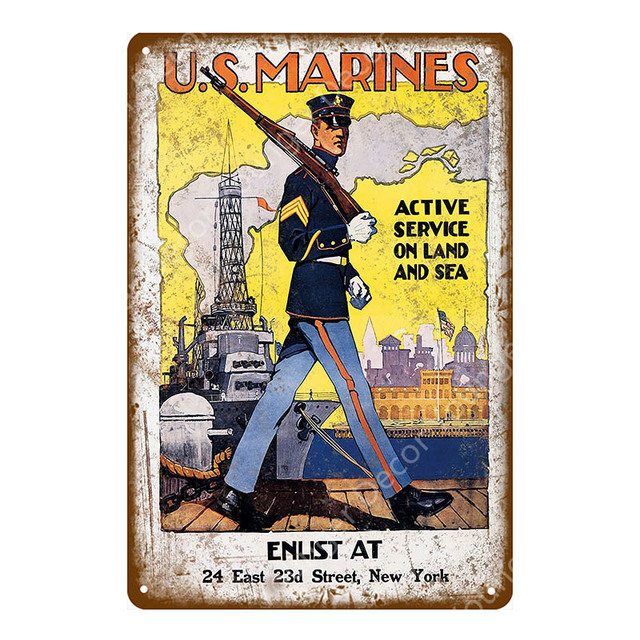 Aviso Victory Marines Tin Sign Rússia Soldado do Exército Político Militar Poster Arte Placa Vintage Home Wall Decor personalizado Metal Tin Sign Tamanho 30x20cm W02