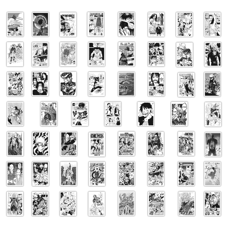 Japanese anime poster stickers black and white Comic Graffiti Kids Toy Skateboard car Motorcycle Bicycle Sticker Decals Wholesale