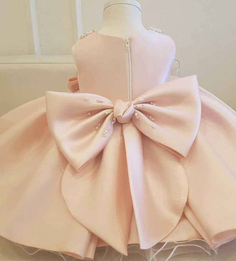 Girl's Dresses Newborn Baby Baptism Dress For Girls Princess Infant Tutu Christening Gown Beaded Bow Birthday Party Dresses Children Clothes