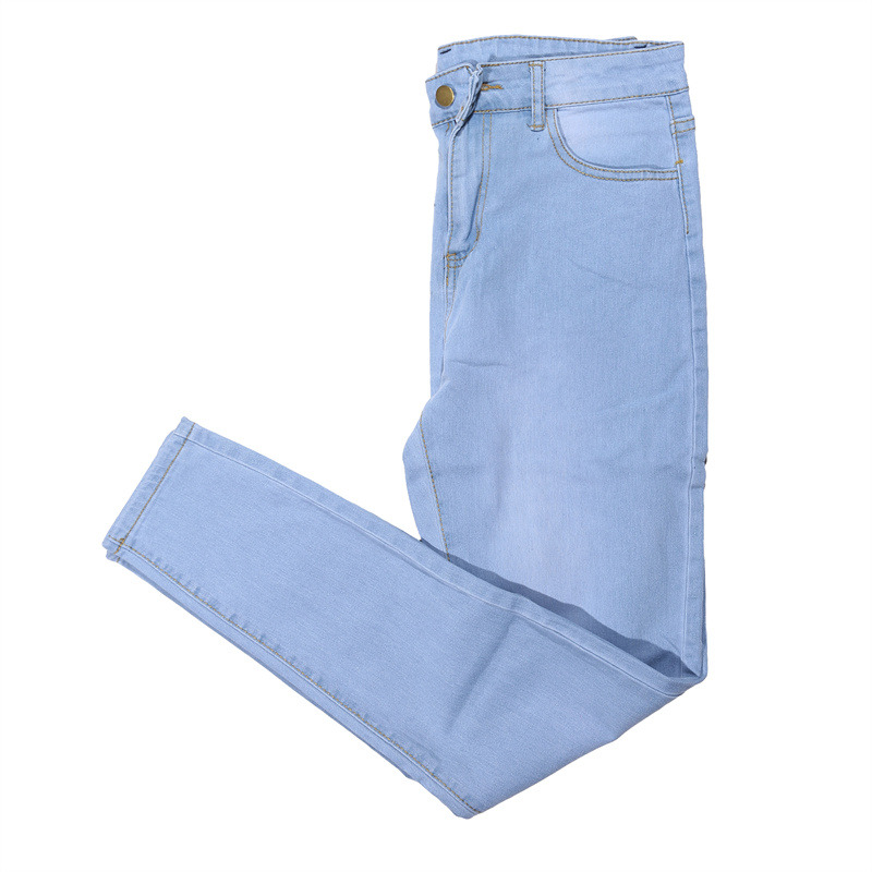 Jeans da donna vintage da donna jeans a vita alta pantaloni blu casual a matita pantaloni coreani in denim streetwear