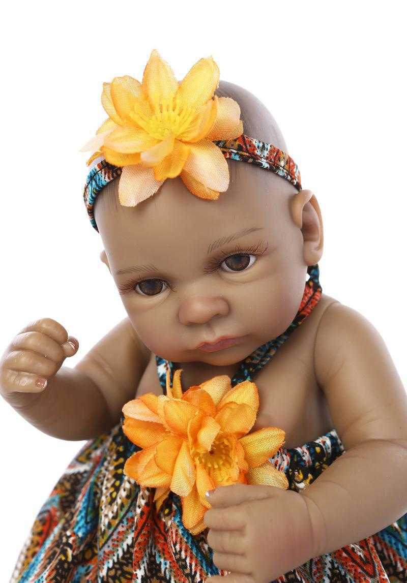 Плюшевые куклы Полносиликоновая кукла Reborn 27 см чернокожие близнецы Boy Girl Bebe Reborn African Baby Doll Этническая игрушка для детей J230302