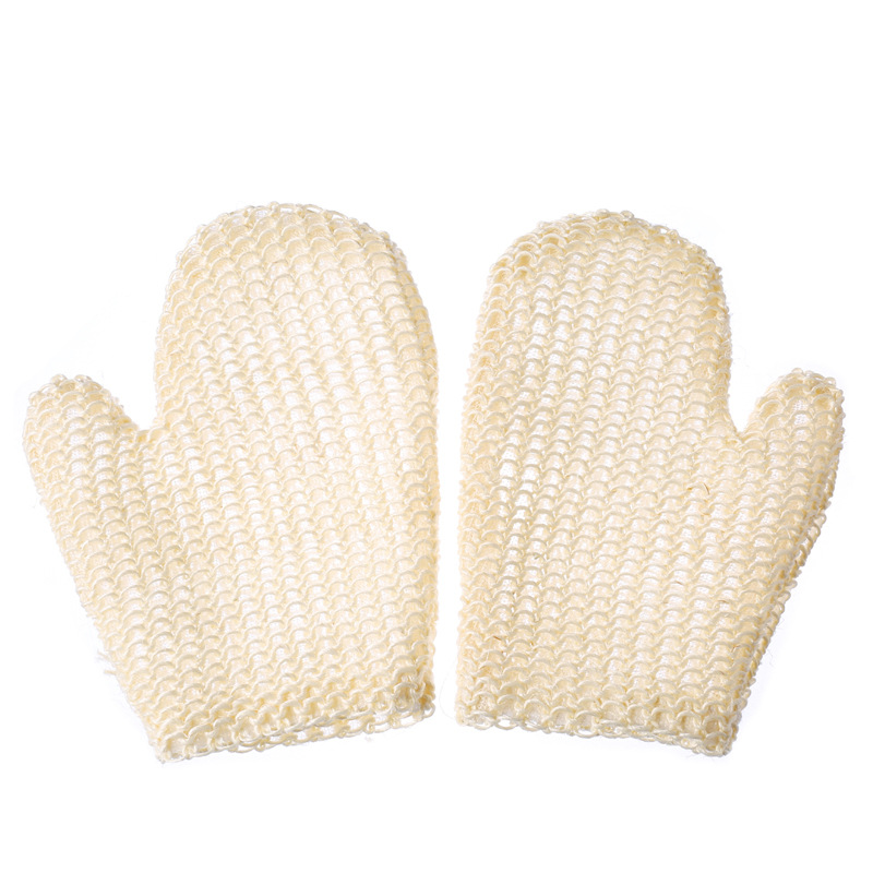 Natural Sisal Bath Gloves Spa Shower Scrubber Mitt Soften Slooth Renew Hud Anti-Aging