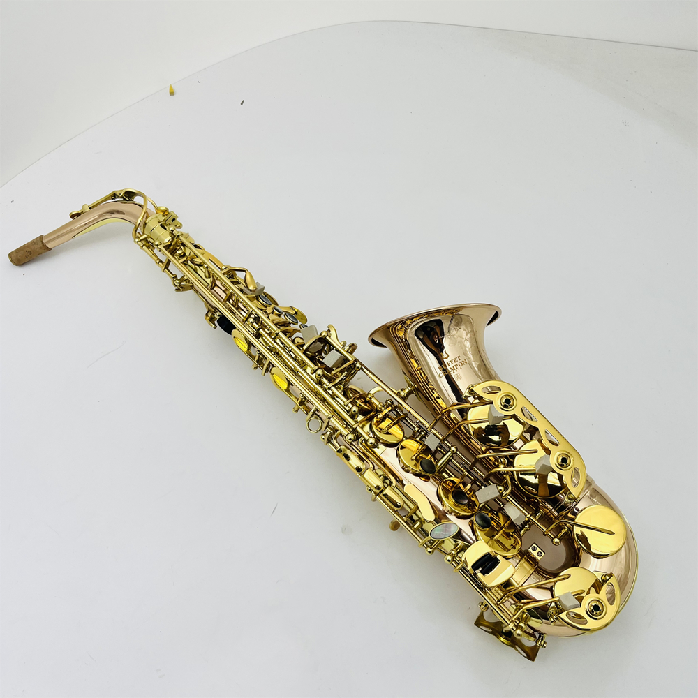 Saxofonbuffé Alto Eb Tune Gold Lacquered E Flat High Quality Musical Instrument med Case Accessories