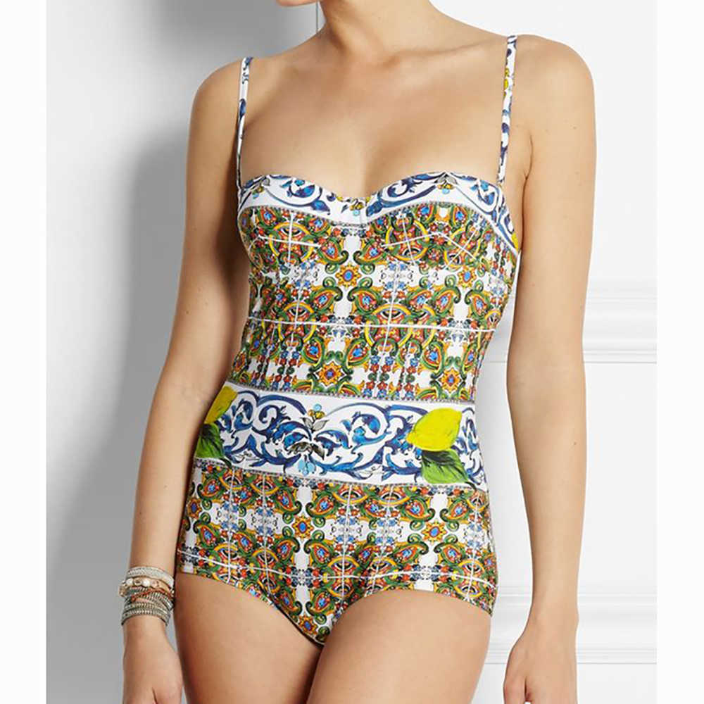 Luxo feminino Luxo de um maiô de uma peça com estampas biquínis vintage biquinis push up feminino feminino maiô de traje de banho de praia de praia