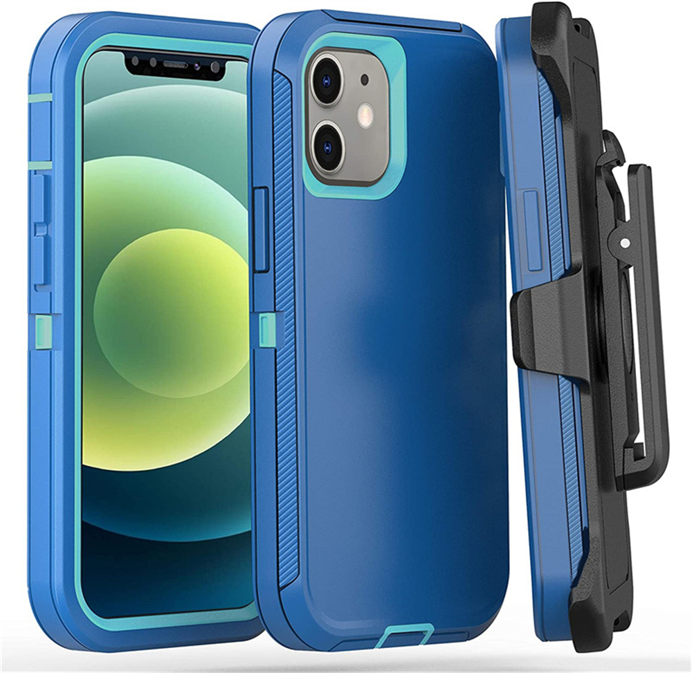 Hybrid Robot 3 In 1 Defender Cases for iPhone 14 Pro Max iphone 13 Mini 11 XR Xs 7 8 Plus Heavy Duty Military Grade Crashproof Waterproof Cover with Clip/Holster