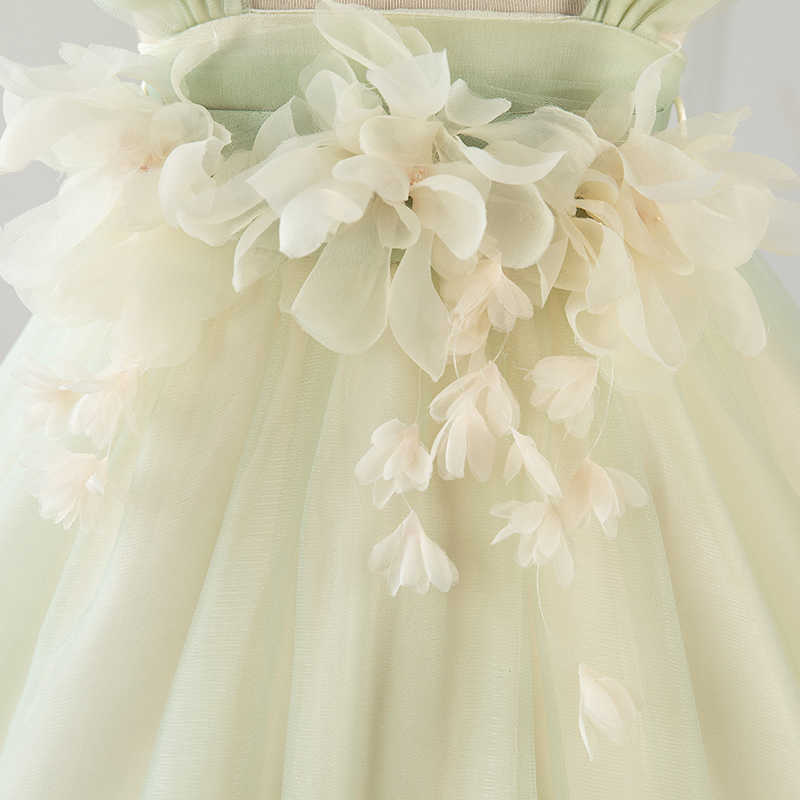 Flickas klänningar prinsessan baby girs klänning sling vestidos blomma barn klänningar för flickor elegant 1: a födelsedagsfest bröllop flickor klänningar spets 1-15t w0224